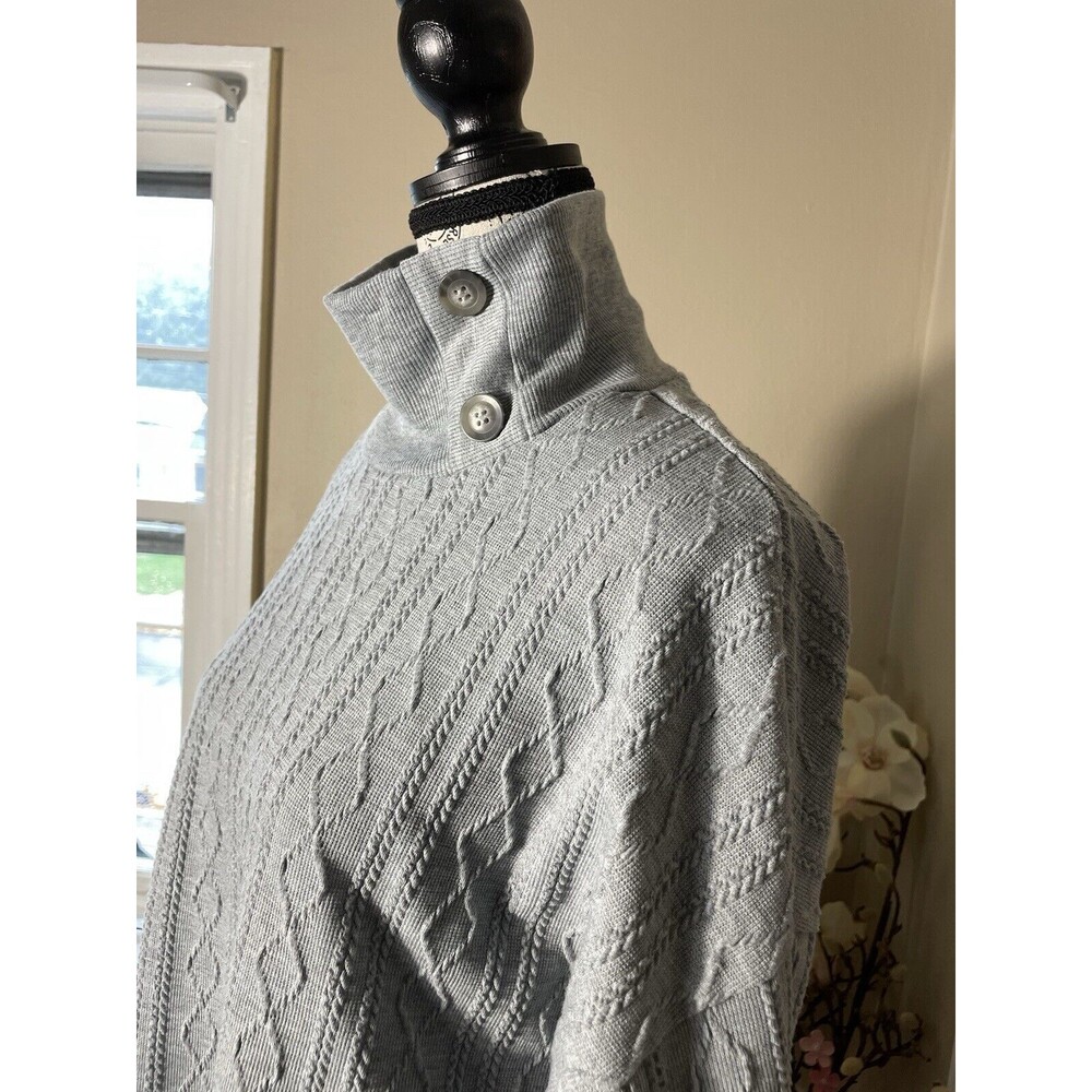 French Laundry Cowl Neck Pullover Sweater Womens Medium Knit Asym Button Cabin - Picture 2 of 8